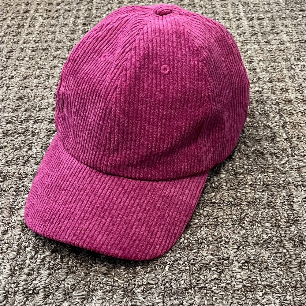 NWOT Anthropologie Pink Corduroy Baseball Cap